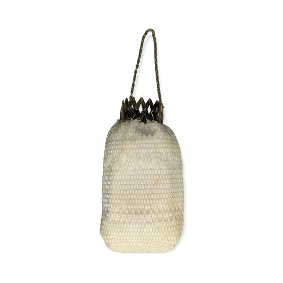 Vintage Beaded Purse with Unique Metal Closure - Picture 1 of 11